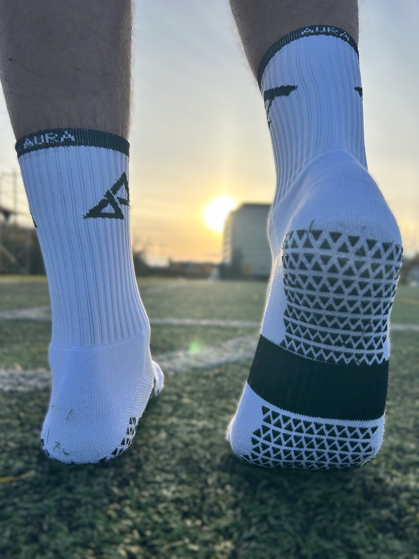 Football Aura Grip Socks White